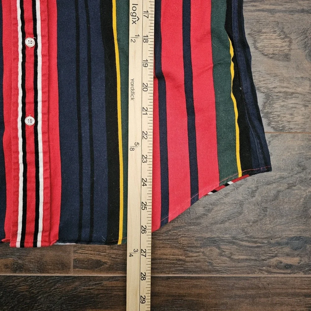 Vintage Polo Ralph Lauren Crest Logo Striped Button Down‎ Shirt Boys Large